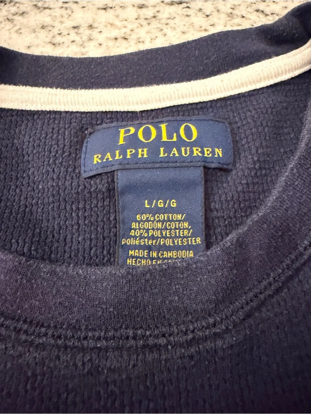 Polo by Ralph Lauren Navy Long-Sleeve Crewneck Sweatshirt with Pony Logo